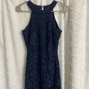 Lulu’s navy blue lace dress